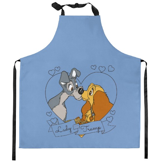 Disney Lady And The Tramp Kitchen Aprons, Disney Couple Kitchen Aprons