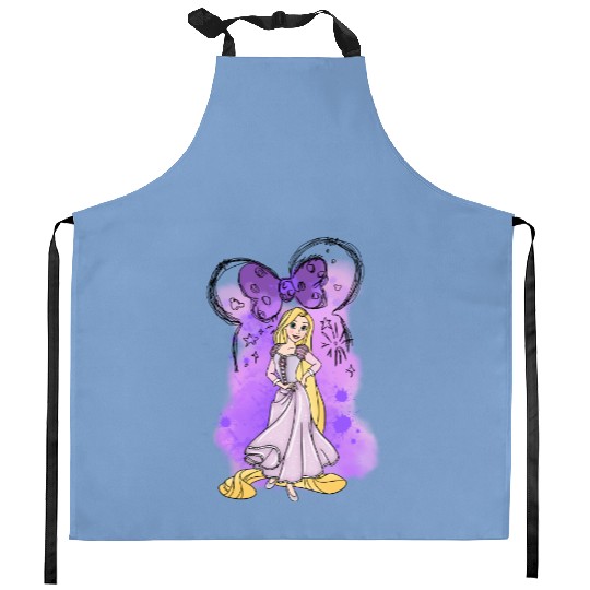 Rapunzel Kitchen Aprons, Tangled Kitchen Aprons, Disney Princess Kitchen Aprons, Disney Birthday Girl Kitchen Aprons
