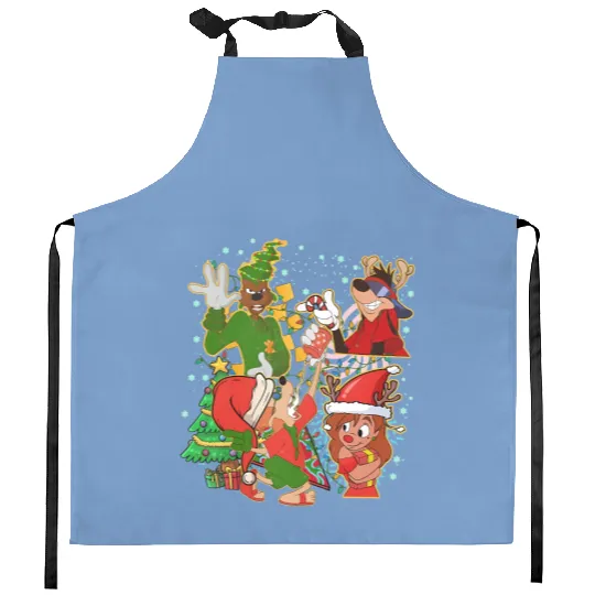 Retro 90s Disney Goofy Movie Kitchen Aprons, Goofy Movie Characters Kitchen Aprons, Max Goofy, Roxanne, Powerline, Disneyland Christmas Kitchen Aprons