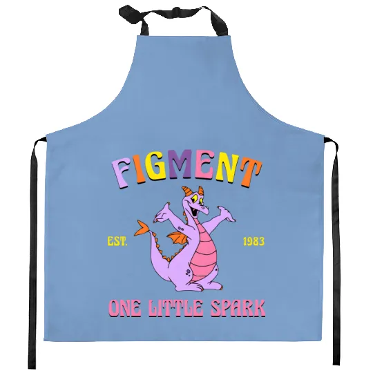 Retro Figment Kitchen Aprons, Figment Est 1983, One Little Spark, Journey Into Imagination, Disneyland Kitchen Aprons