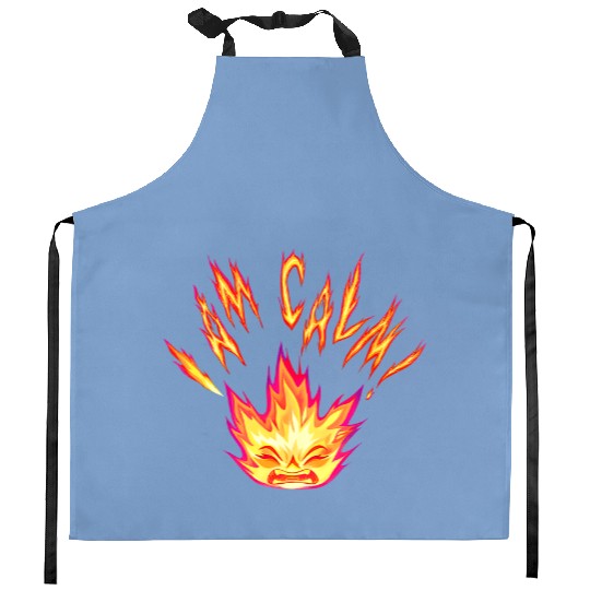 Discover Disney Elemental Friends 2023 Kitchen Aprons, I Am Calm Kitchen Aprons, Ember Lumen Kitchen Aprons