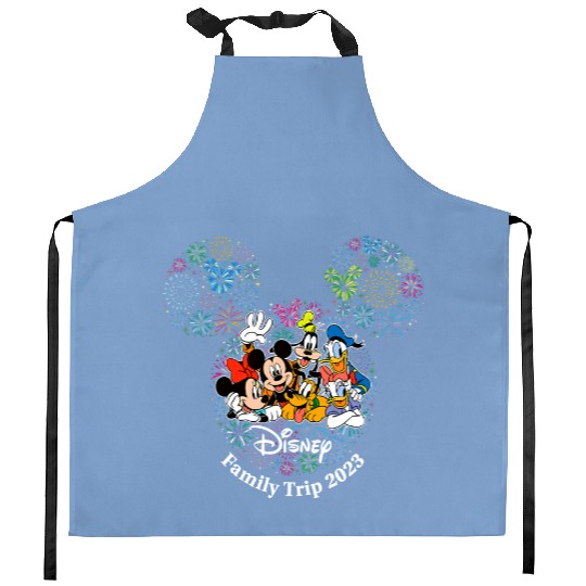 Retro Disney Family Vacation 2023 Kitchen Aprons, Disney Family Vacation Kitchen Aprons