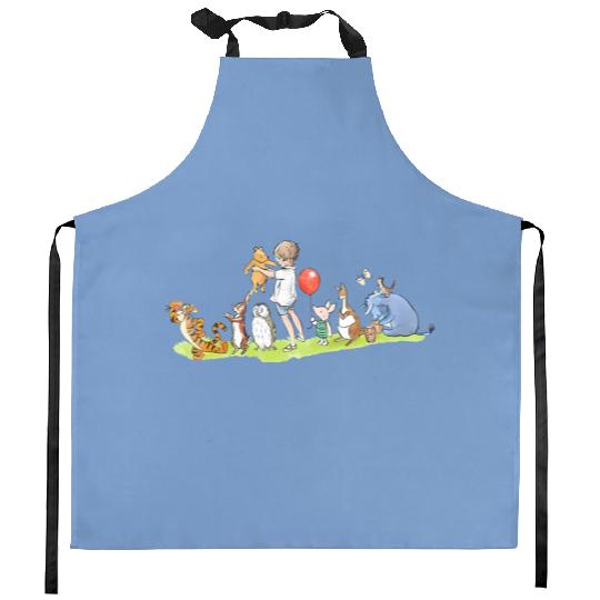 Disney Adventures Christopher Robin & Winnie The Pooh Group Shot Retro Kitchen Aprons