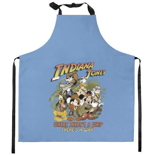 Mickey And Friends Indiana Jones Kitchen Aprons, Indiana Jones Ride Kitchen Aprons, Disneyland Kitchen Aprons