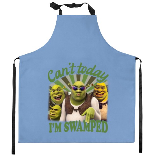 Can't Today I'm Swamped Vintage Kitchen Aprons, Shrek Kitchen Aprons, Disney Fiona Princess Shirthrek