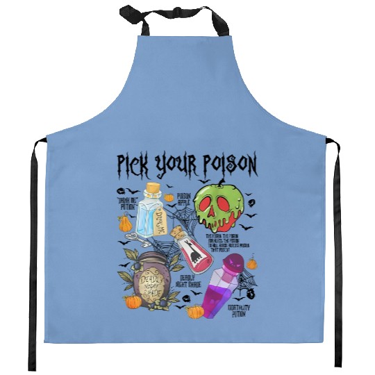 Vintage Pick Your Poison Disney Halloween Kitchen Aprons