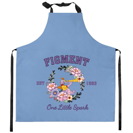 Disney Figment Kitchen Aprons, Purple Dragon Kitchen Aprons, Figment Est 1983 Kitchen Aprons