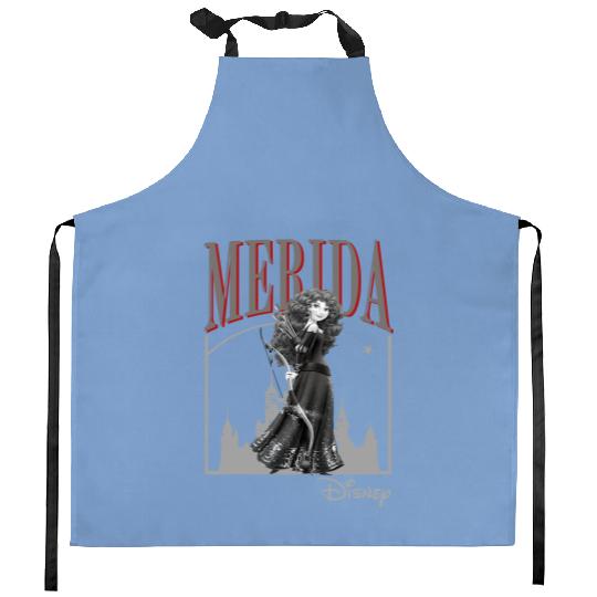 Retro Merida Vintage 90s Kitchen Aprons, Disney princess Kitchen Aprons