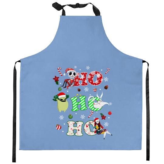 Ho Ho Ho The Nightmare Before Christmas Kitchen Aprons, Disney Christmas Kitchen Aprons