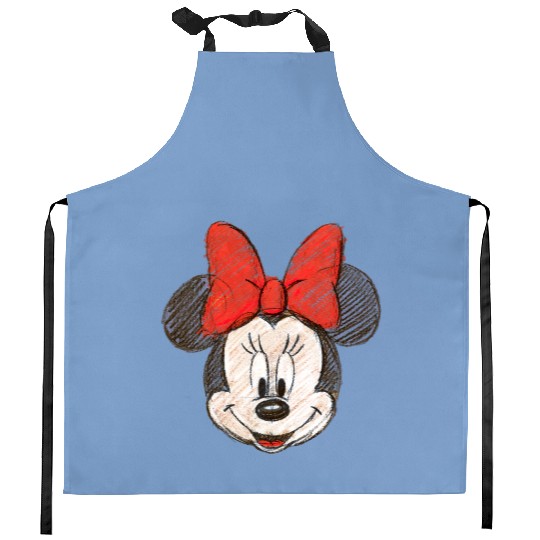 Discover Minnie Sketch Minnie Vintage Kitchen Aprons, Disney Vintage Kitchen Aprons