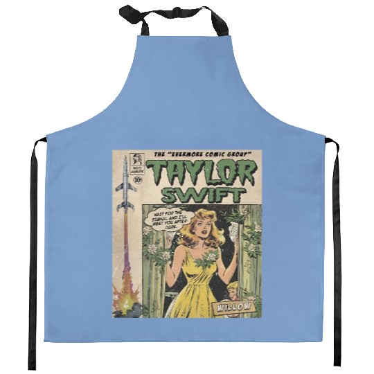 Discover Taylor Comic Kitchen Aprons, Evermore Vintage Comic Book Evermore Red Taylor Eras Tour 2023