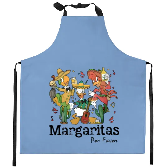 The Three Caballeros Kitchen Aprons, Retro Disney Margarita Kitchen Aprons, Margaritas Por Favor, Disney Kitchen Aprons, Margaritas Epcot Kitchen Aprons