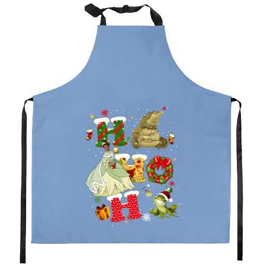 Disney The Princess and the Frog Christmas Vintage Kitchen Aprons, Princess Tiana Christmas Kitchen Aprons