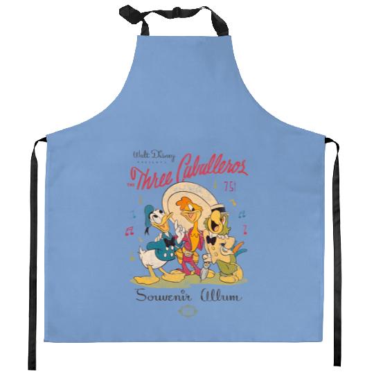 Disney Three Caballeros Mexico Kitchen Aprons, Donald Duck Jose Carioca Panchito Friends Kitchen Aprons