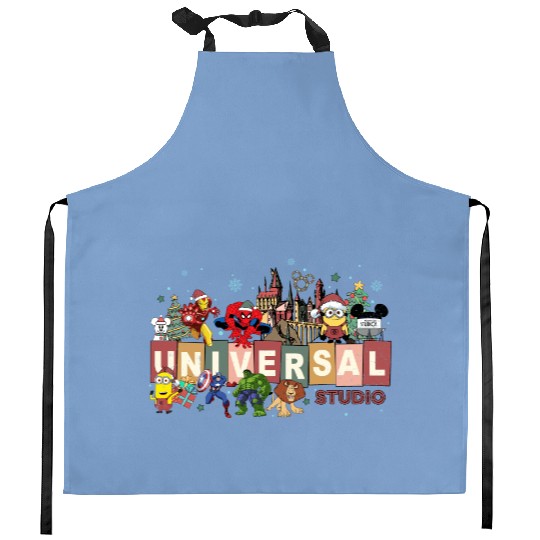 Universal Studios Christmas Kitchen Aprons, Disneyland Christmas Kitchen Aprons