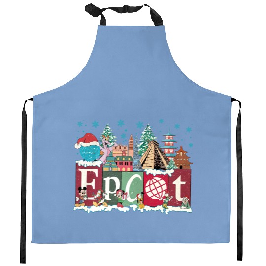 Epcot Christmas Kitchen Aprons, Joy to the World, Disney Christmas Trip Kitchen Aprons