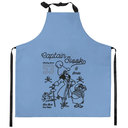 Disney Peter Pan Captain Hook And Mr. Smee Outline Sketch Kitchen Aprons