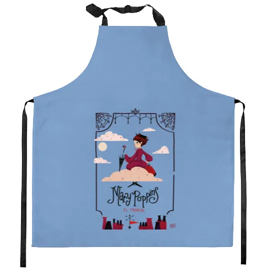 Vintage Disney Mary Poppins  Kitchen Aprons, Retro Poppins Apothecary Mary Poppins Kitchen Aprons