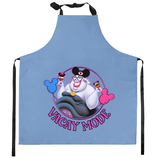 Disney Villains Ursula with Mickey Balloon Vacay Mode Retro Kitchen Aprons, Magic Kingdom  Kitchen Aprons