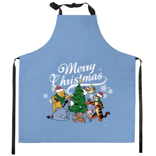 Winnie the Pooh Christmas Kitchen Aprons, Disney Christmas Kitchen Aprons