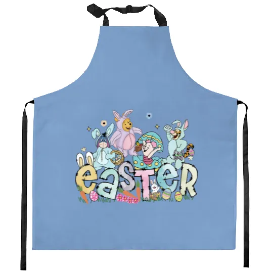 Winnie The Pooh Easter Kitchen Aprons, Disney Easter Kitchen Aprons, Pooh Easter Kitchen Aprons