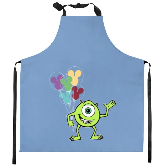 Disney Monsters Inc Kitchen Aprons, Mike Wazowski Kitchen Aprons, Monsters University Kitchen Aprons