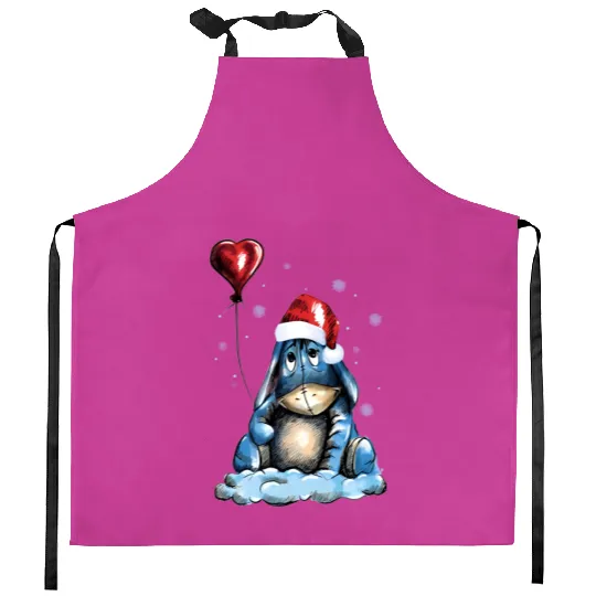 Christmas Winnie The Pooh Kitchen Aprons, Disney Christmas Vacation Kitchen Aprons, Eeyore Kitchen Aprons