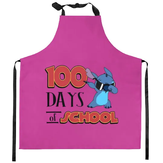 Disney Stitch 100 Days Of School Kitchen Aprons, 100th Day Of School Kitchen Aprons