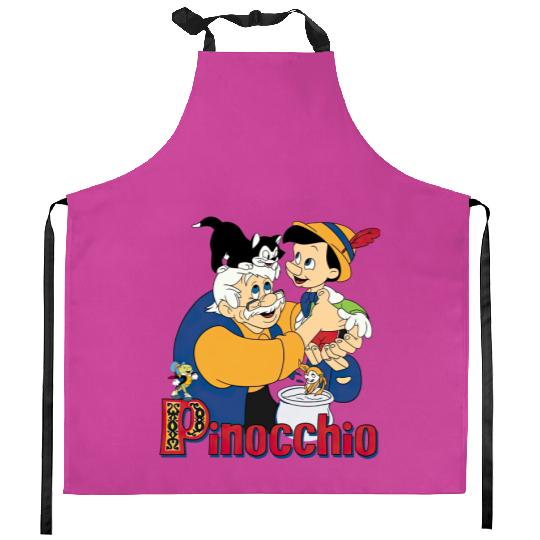 Pinocchio And Geppetto Kitchen Aprons / Retro 90s Disney Kitchen Aprons