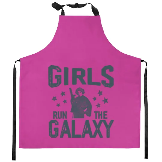 Vintage Star Wars Princess Leia Girls Run The Galaxy Kitchen Aprons, Disney Star Wars Kitchen Aprons