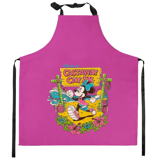Disney Cruise Castaway Cay Kitchen Aprons, Minnie Castaway Cay Kitchen Aprons
