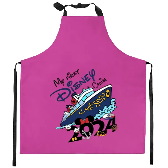 My First Disney Cruise 2024 Kitchen Aprons, Disney Family Cruise Kitchen Aprons