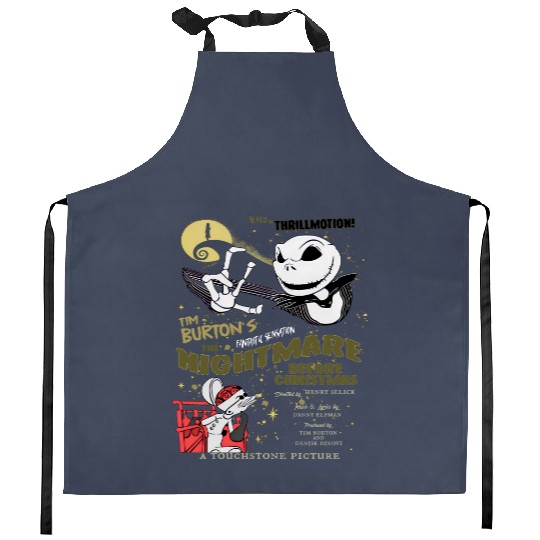 Retro The Nightmare Before Christmas Kitchen Aprons, Jack Skellington Kitchen Aprons, Disney Halloween Kitchen Aprons