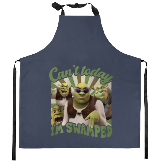 Shrek Kitchen Aprons, Can't Today I'm Swamped Vintage Kitchen Aprons, Disney Fiona Princess Kitchen Aprons