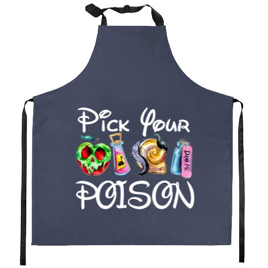 Pick Your Poison Kitchen Aprons , Disney Family and couple Kitchen Aprons