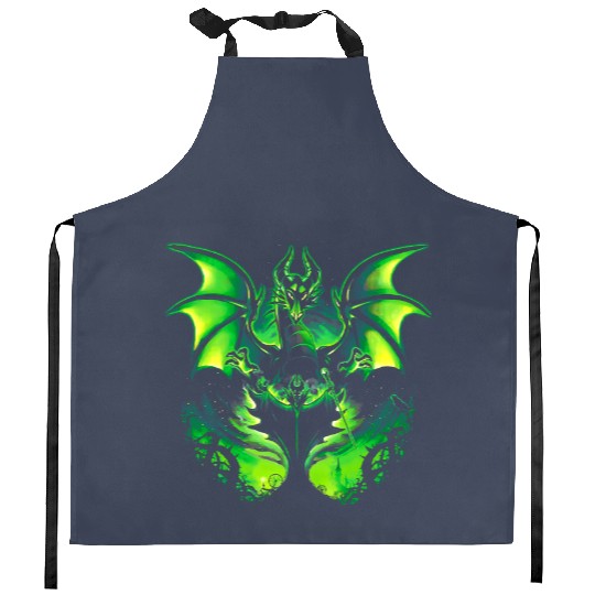Maleficent Disney Art Dragon Kitchen Aprons