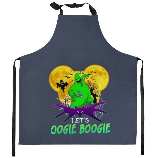 Let's Oogie Boogie Mickey Ear Halloween party Disneyland Oogie Boogie Bash Halloween Kitchen Aprons, Disney trip family Kitchen Aprons, Disneyland Kitchen Aprons