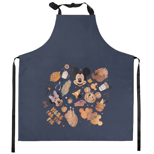 Disney Fall Vibes Kitchen Aprons, Disney Fall Kitchen Aprons, Cute Disneyland Thanksgiving Kitchen Aprons