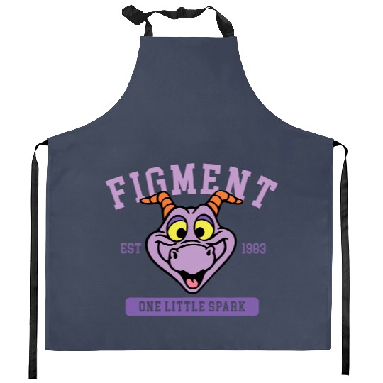 Disney Figment Kitchen Aprons, Purple Dragon Kitchen Aprons, Epcot Figment Kitchen Aprons, Figment Est 1983 Kitchen Aprons