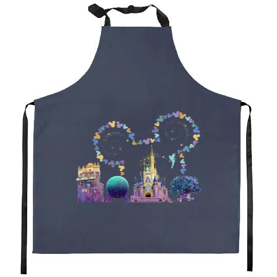 Four Parks Disney World Kitchen Aprons, Disney Castle Kitchen Aprons, Magic Kingdom Kitchen Aprons
