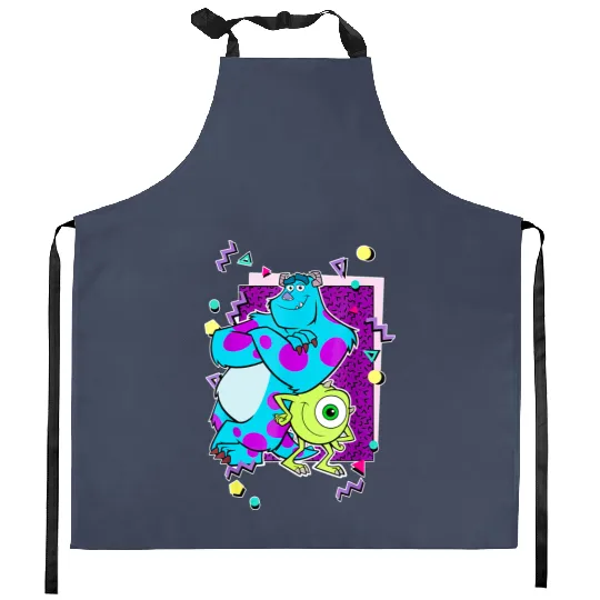 Monster Inc Kitchen Aprons, Disney Kitchen Aprons, 90s Disney Kitchen Aprons, Mike and Sully Kitchen Aprons, Monsters University Kitchen Aprons, Monsters Inc Family Kitchen Aprons