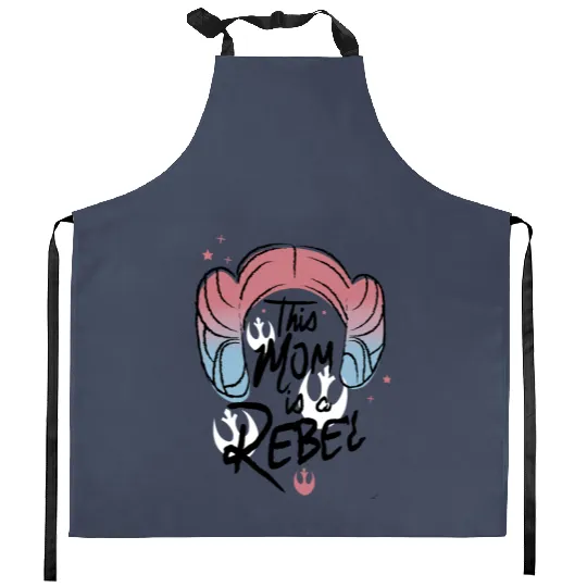 Retro Star Wars Princess Leia Kitchen Aprons, This Mom Is A Rebel Kitchen Aprons, Disney Mother's Day