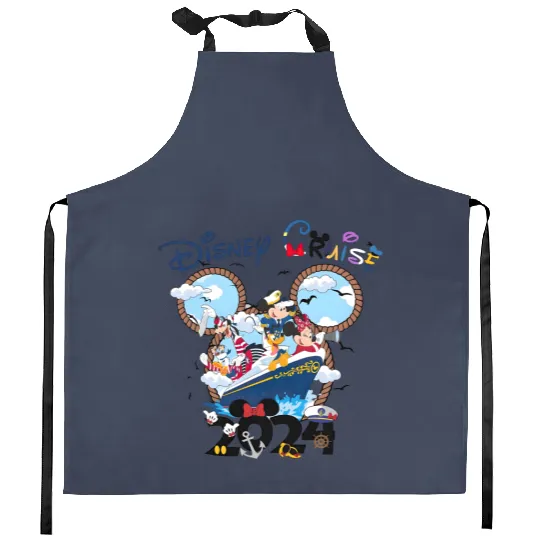 Cute Disney Cruise Line Mickey and Friends Kitchen Aprons, Disney Wish Fantasy Magic Wonder 2024