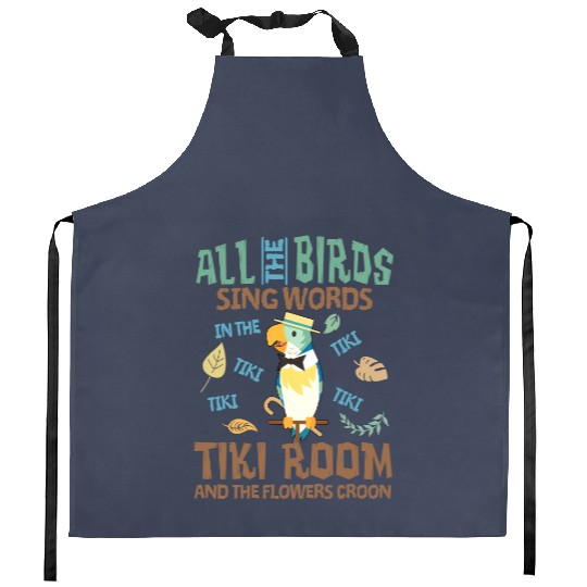 Vintage Tiki Room Kitchen Aprons, Disneyland Family Kitchen Aprons, Enchanted Tiki Room Kitchen Aprons