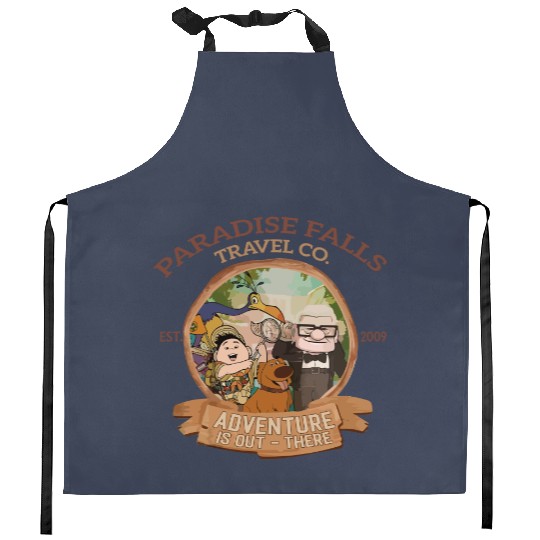 Paradise falls Travel & Co. Kitchen Aprons, Disney up Kitchen Aprons, Disney trip Kitchen Aprons, Disney matching Kitchen Aprons