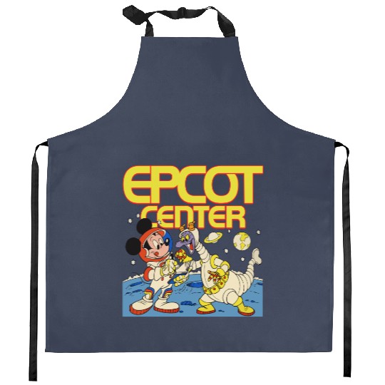 Disney Epcot Mickey Mouse & Figment Astronaut 1982 Retro Kitchen Aprons