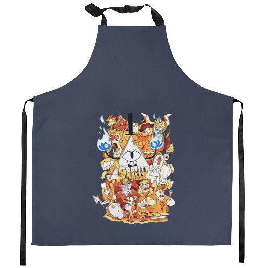 Gravity Falls Mystery Shack Retro 90s Kitchen Aprons, Gravity Falls Kitchen Aprons, Dipper Pines Kitchen Aprons, Mabel Pines Kitchen Aprons, Disney Characters