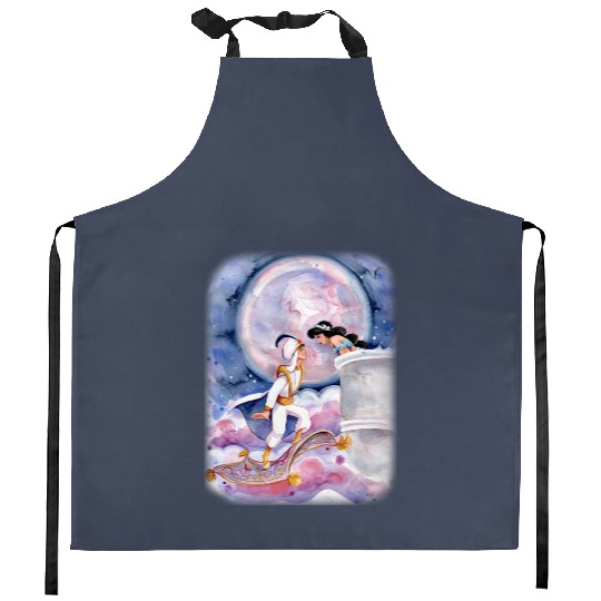 Disney Aladdin Kitchen Aprons, Cute Jasmine & Aladdin Flying Carpet