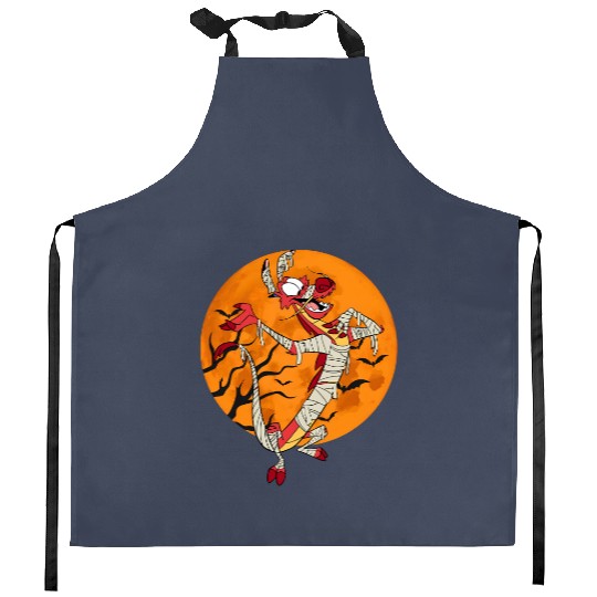 Disney Mulan Mushu Mummy Halloween Kitchen Aprons, Mummy Mushu Halloween Kitchen Aprons, Trick Or Treat Kitchen Aprons