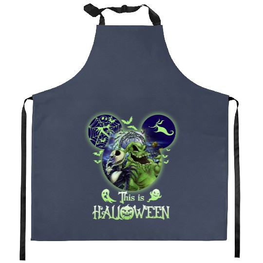 This is Halloween Oogie Boogie Bash 2024 Kitchen Aprons, Disneyland Halloween Kitchen Aprons